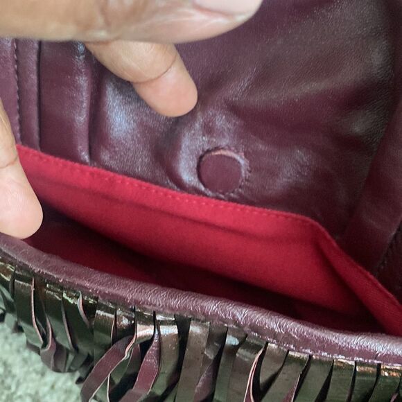 Katherine Kwei Wine Leather Handbag - Picture 10 of 10